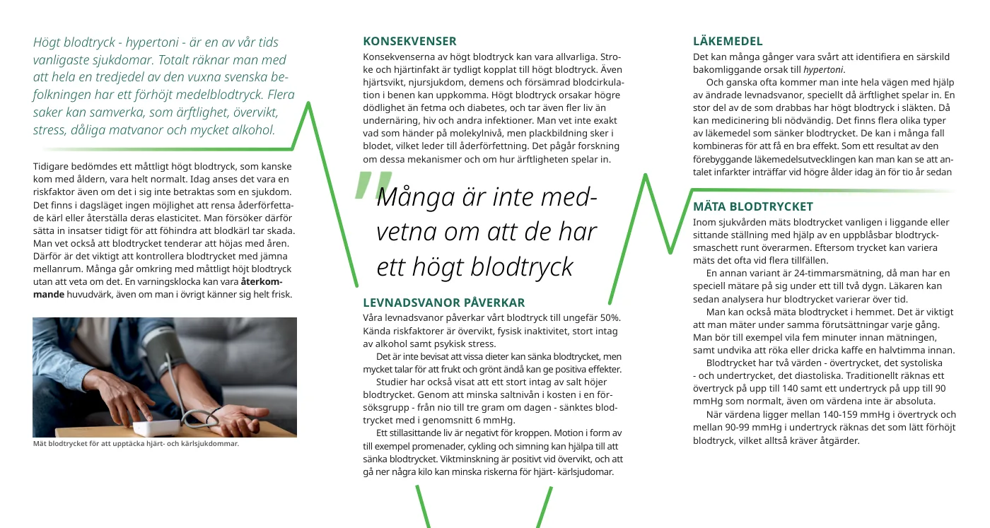 Högt blodtryck — rullfalsad folder, insida