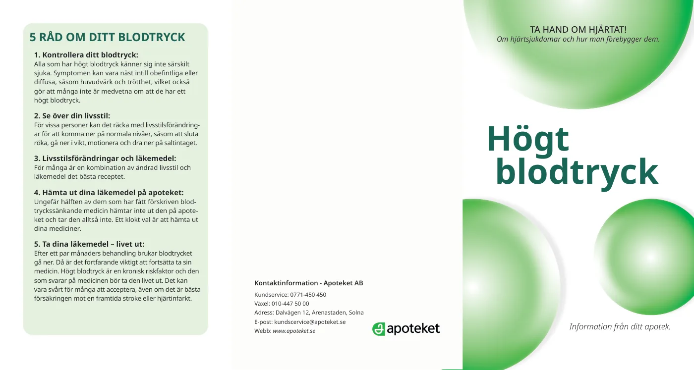 Högt blodtryck — rullfalsad folder, utsida